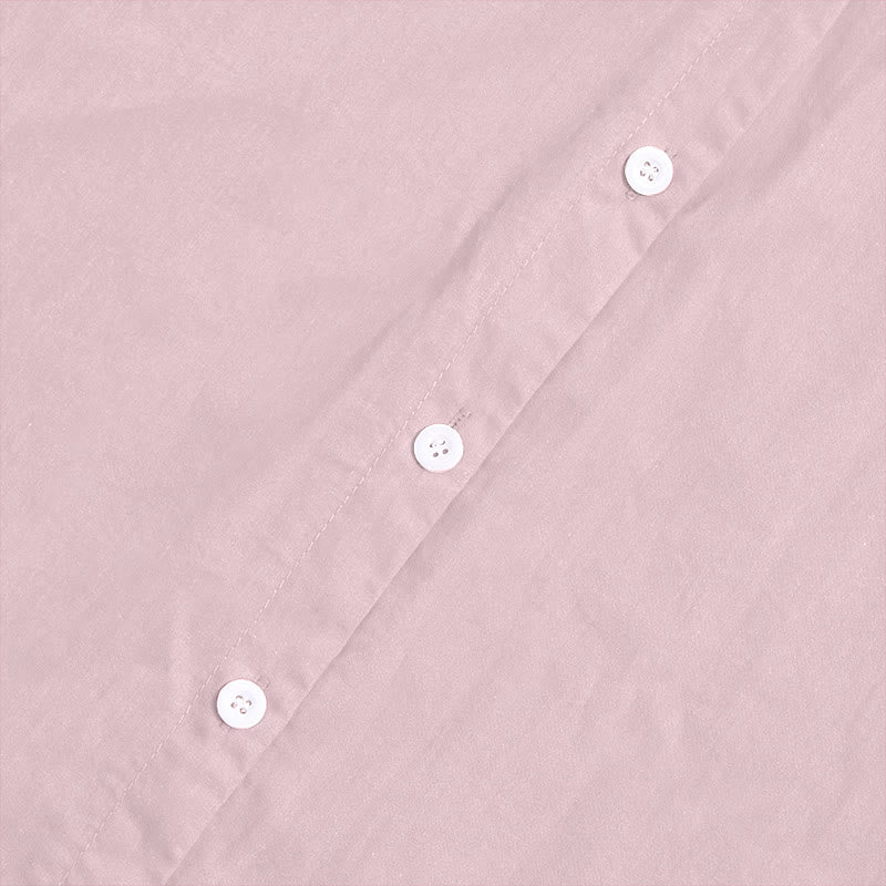 Buddha Stones Sommer Casual Plain Breasted Reversed Collar Kurzarm Damen Baumwolle Leinen Hemd - image 39