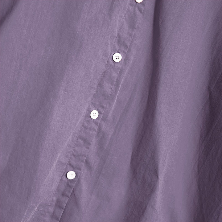 Buddha Stones Sommer Casual Plain Breasted Reversed Collar Kurzarm Damen Baumwolle Leinen Hemd - image 46