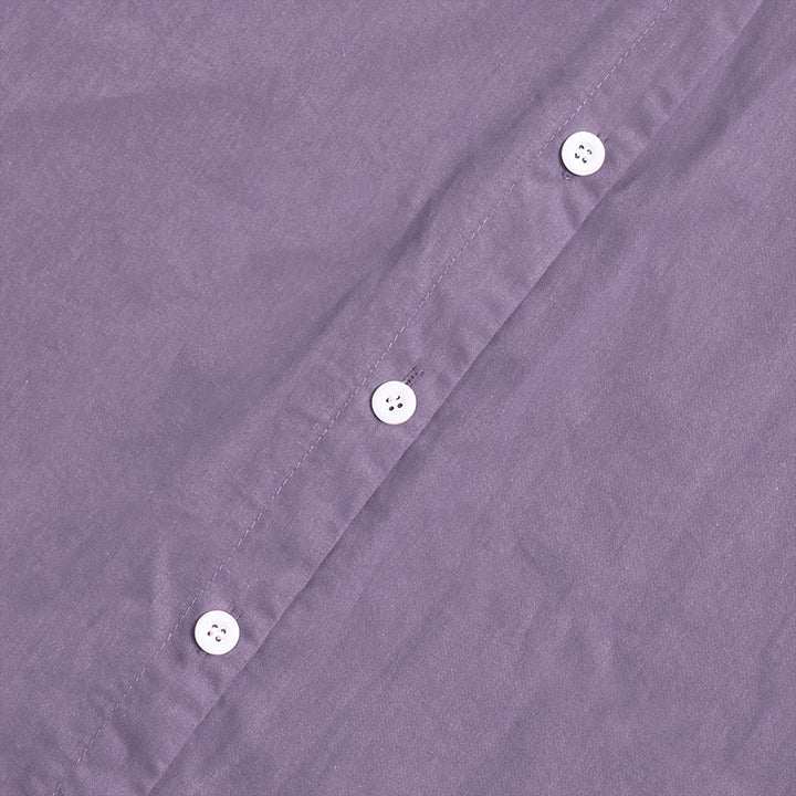 Buddha Stones Sommer Casual Plain Breasted Reversed Collar Kurzarm Damen Baumwolle Leinen Hemd - image 45