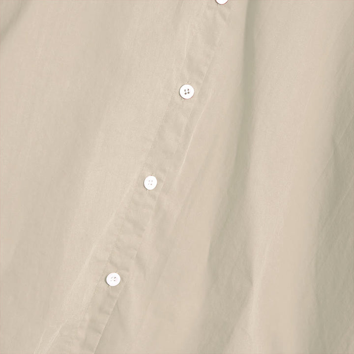 Buddha Stones Sommer Casual Plain Breasted Reversed Collar Kurzarm Damen Baumwolle Leinen Hemd - image 52