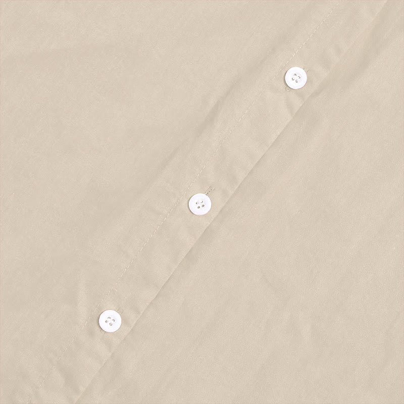 Buddha Stones Sommer Casual Plain Breasted Reversed Collar Kurzarm Damen Baumwolle Leinen Hemd - image 51