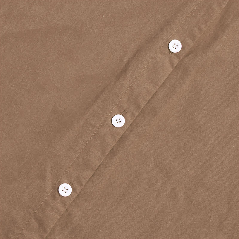 Buddha Stones Sommer Casual Plain Breasted Reversed Collar Kurzarm Damen Baumwolle Leinen Hemd - image 57