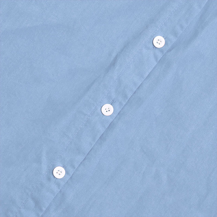 Buddha Stones Sommer Casual Plain Breasted Reversed Collar Kurzarm Damen Baumwolle Leinen Hemd - image 63