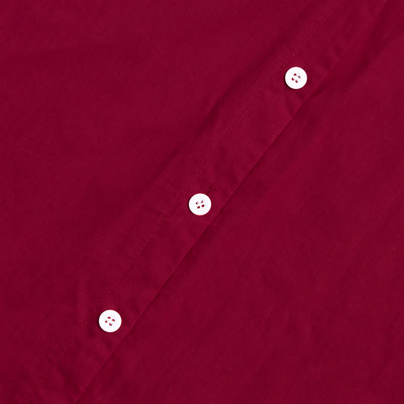 Buddha Stones Sommer Casual Plain Breasted Reversed Collar Kurzarm Damen Baumwolle Leinen Hemd - image 69