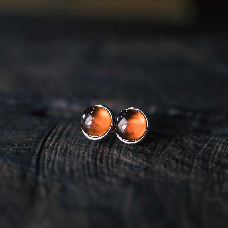 Buddha Stones 925 Sterling Silber Granat Schutz Ohrringe