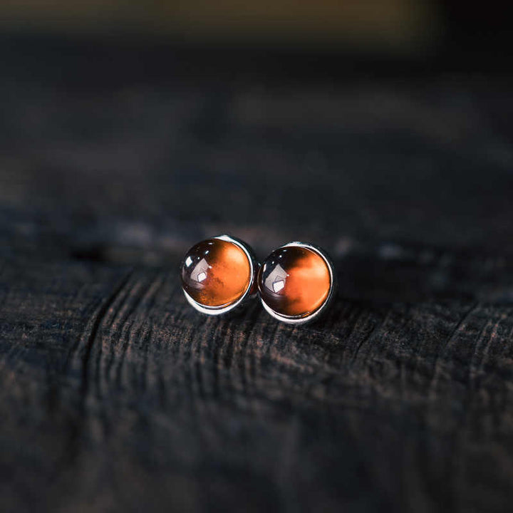 Buddha Stones 925 Sterling Silber Granat Schutz Ohrringe