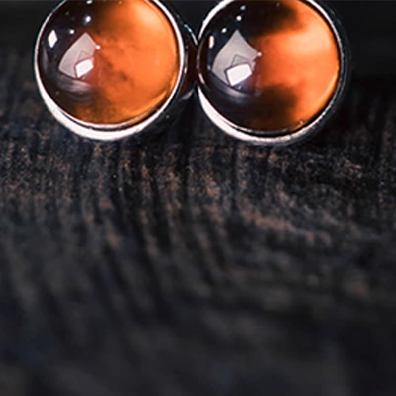 Buddha Stones 925 Sterling Silber Granat Schutz Ohrringe