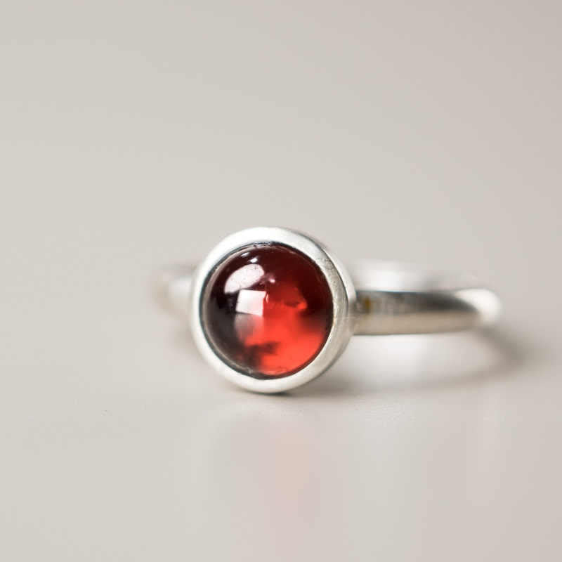 Buddha Stones Natürlicher 925 Sterling Silber Granat Verstellbarer Schutzring