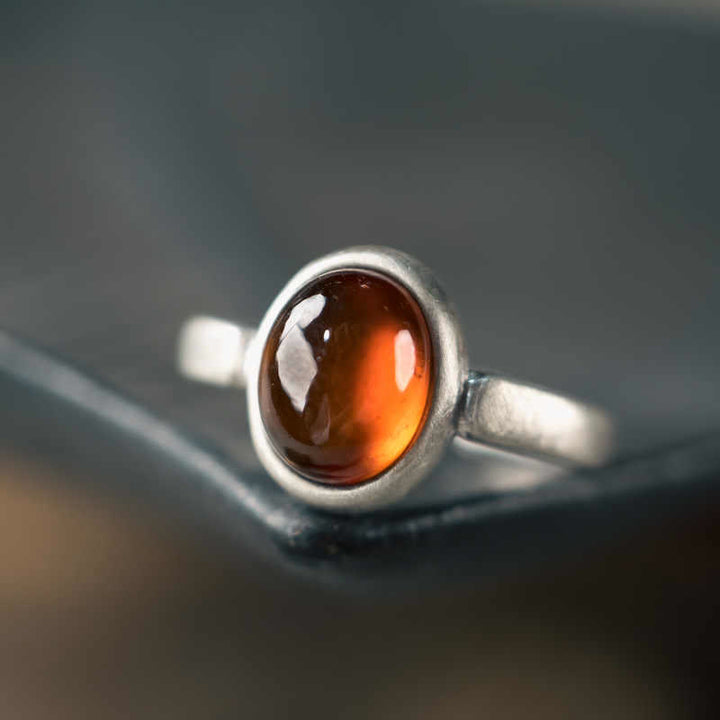 Buddha Stones Natürlicher 925 Sterling Silber Granat Verstellbarer Eingesetzter Ruhering