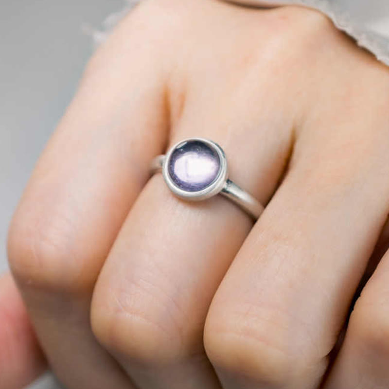 Buddha Stones Natürlicher 925 Sterling Silber Amethyst Verstellbarer Balance Ring - image 5