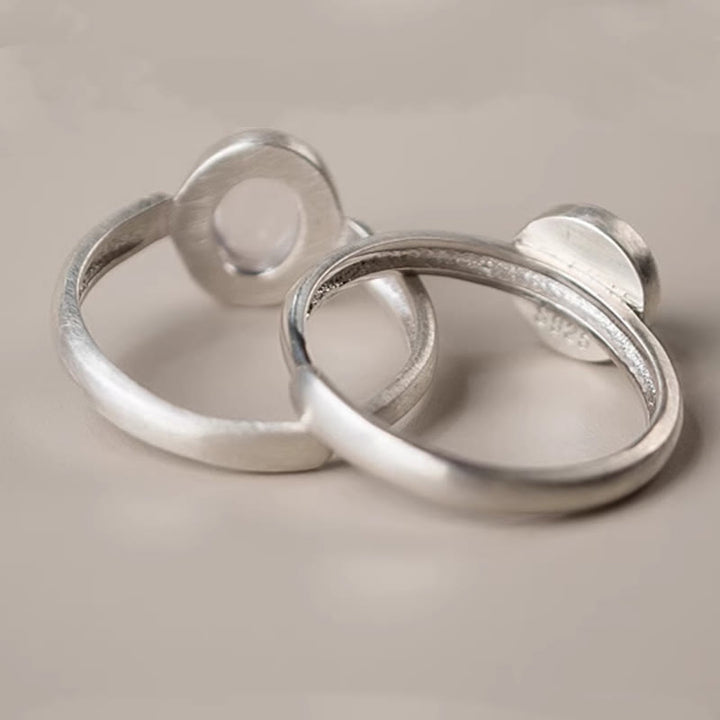 Buddha Stones Natürlicher 925 Sterling Silber Rosa Kristall Verstellbarer Wärmering