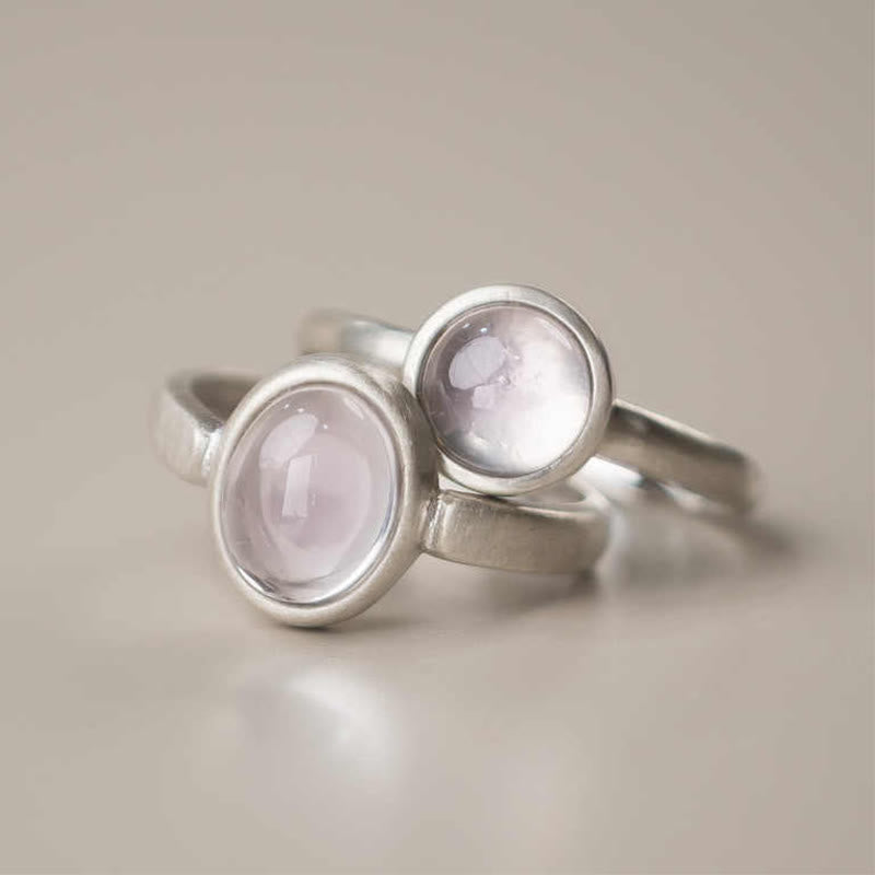 Buddha Stones Natürlicher 925 Sterling Silber Rosa Kristall Verstellbarer Wärmering