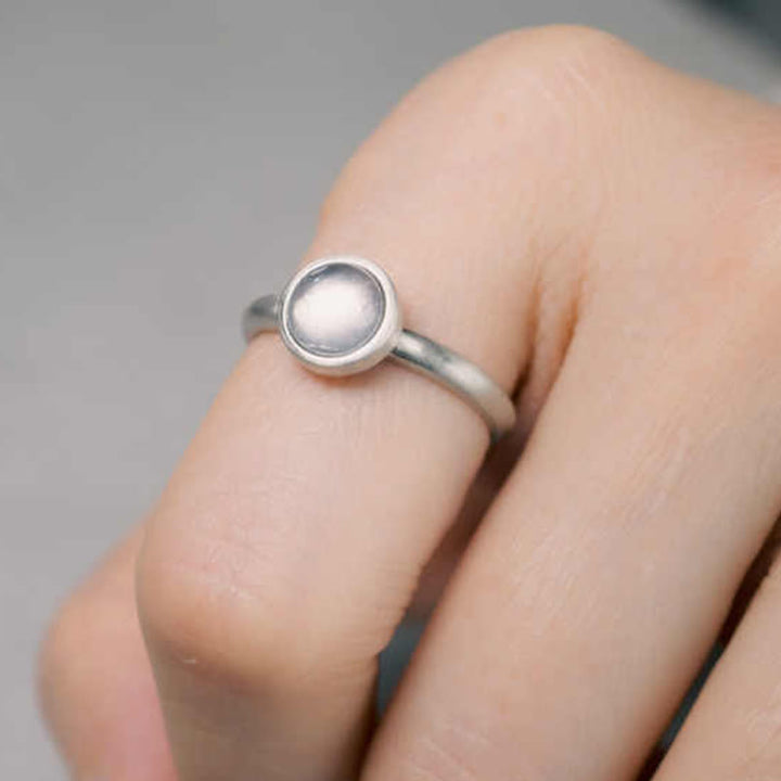 Buddha Stones Natürlicher 925 Sterling Silber Rosa Kristall Verstellbarer Wärmering