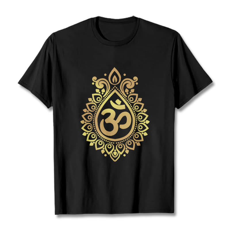 Buddha Stones Wasser Tropfen OM Design T T-shirt - Schwarz - 2XL - image 1