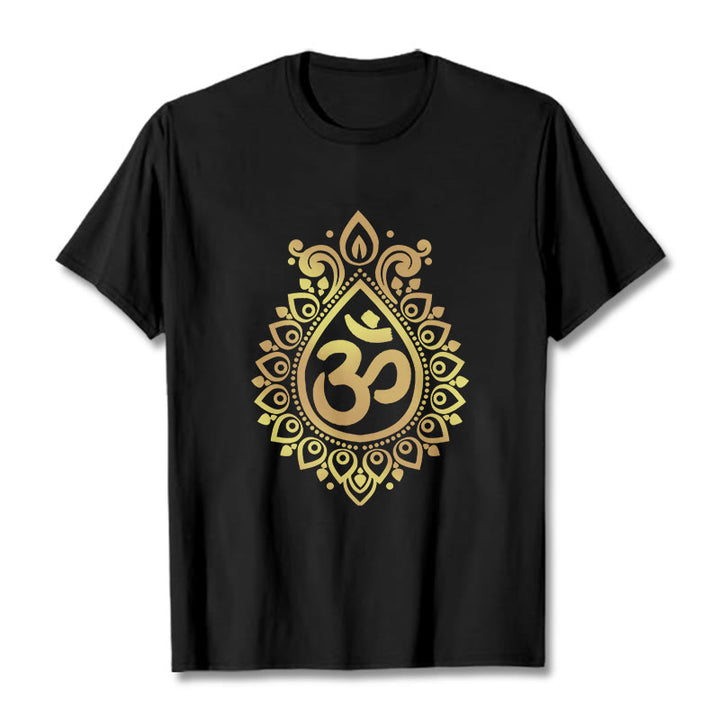 Buddha Stones Wasser Tropfen OM Design T T-shirt - Schwarz - 2XL - image 1