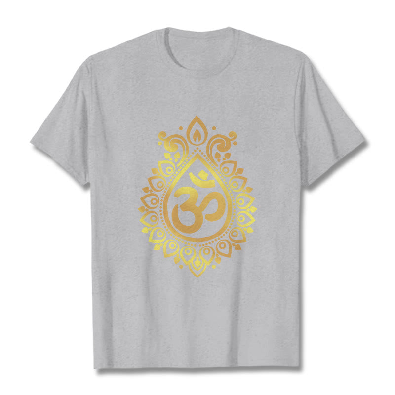 Buddha Stones Wasser Tropfen OM Design T T-shirt - Hellgrau - 2XL - image 20