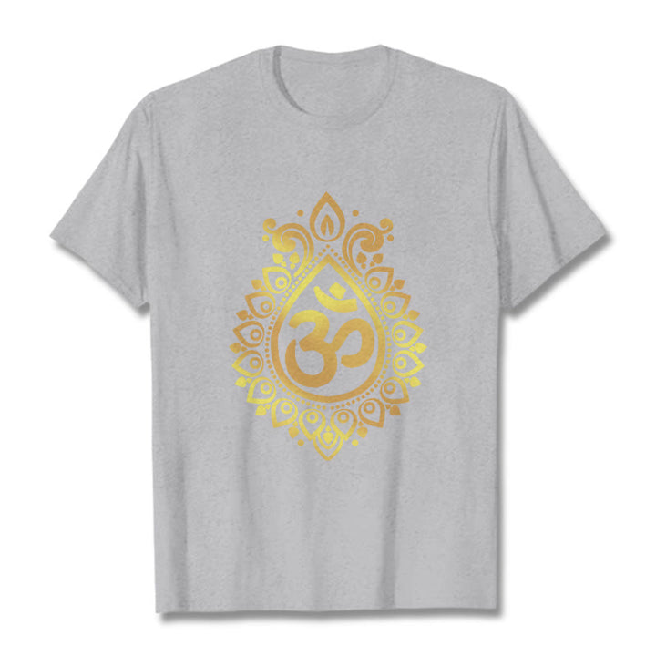 Buddha Stones Wasser Tropfen OM Design T T-shirt - Hellgrau - 2XL - image 20