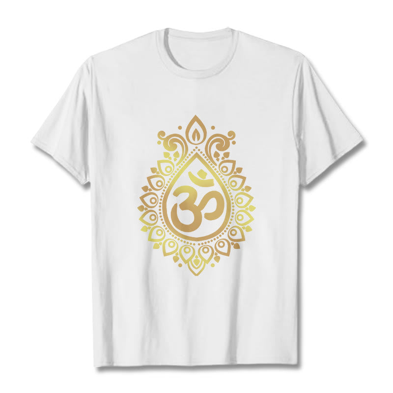 Buddha Stones Wasser Tropfen OM Design T T-shirt - Weiß - 2XL - image 6