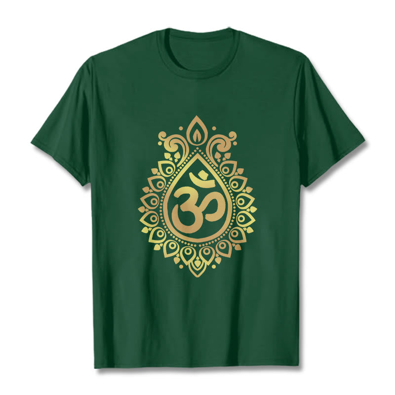 Buddha Stones Wasser Tropfen OM Design T T-shirt - WaldGrün - 2XL - image 11