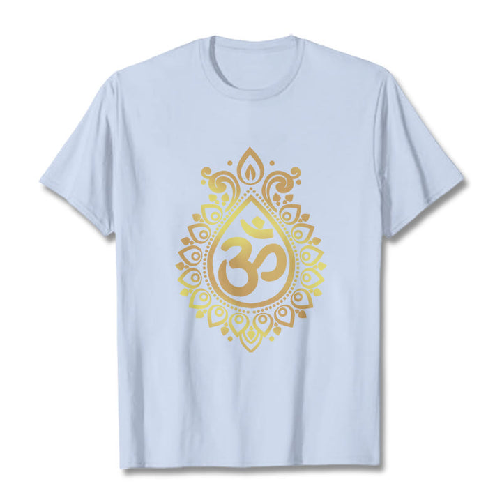Buddha Stones Wasser Tropfen OM Design T T-shirt - HellCyan - 2XL - image 19