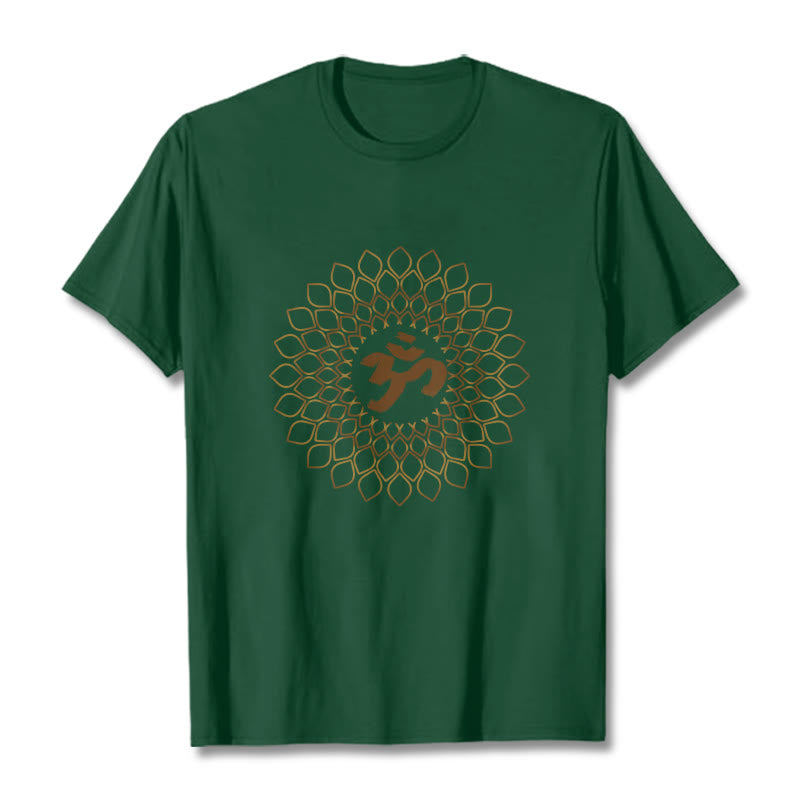 Buddha Stones Rhombus OM Design T T-shirt - WaldGrün - 2XL - image 11