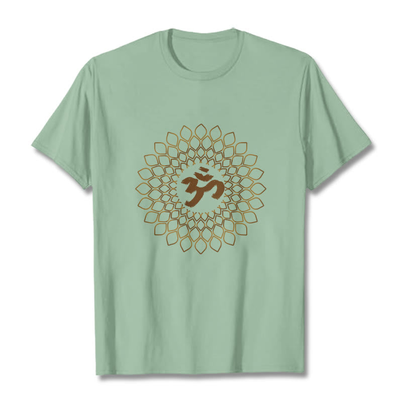 Buddha Stones Rhombus OM Design T T-shirt - Blassgrün - 2XL - image 15