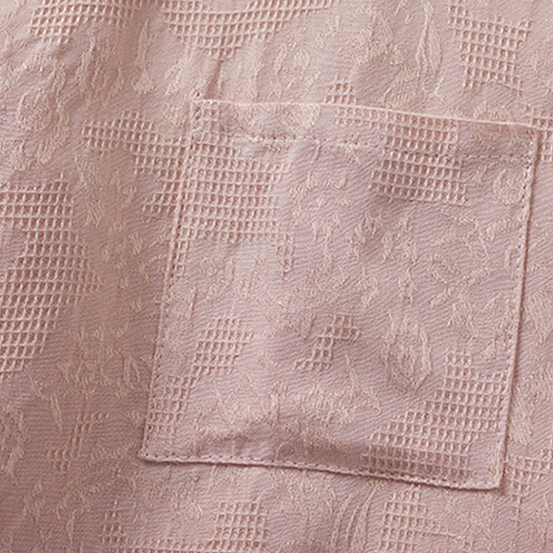 Buddha Stones Lässiges Damenhemd aus Baumwolle und Leinen mit Blumen- und Frosch-Knopfleiste und halblangen Ärmeln - image 9