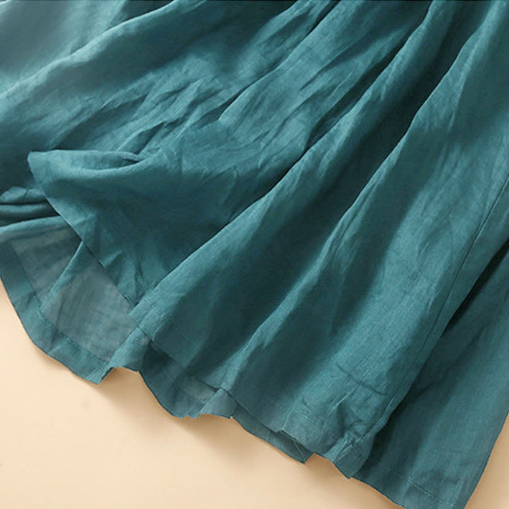 Buddha Stones Damenrock mit Schnürung, elastischer Taille und Taschen - image 8