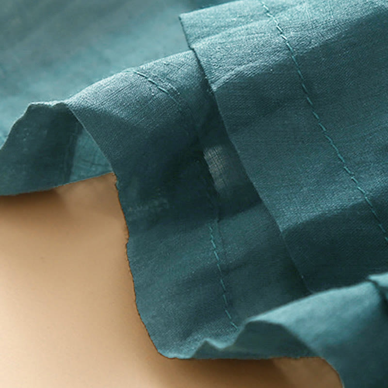 Buddha Stones Damenrock mit Schnürung, elastischer Taille und Taschen - image 7