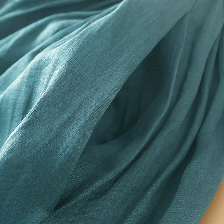 Buddha Stones Damenrock mit Schnürung, elastischer Taille und Taschen - image 4