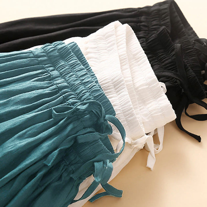 Buddha Stones Damenrock mit Schnürung, elastischer Taille und Taschen - image 22