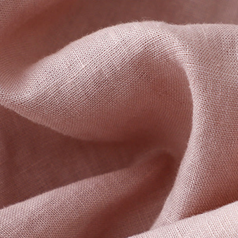 Buddha Stones V-Ausschnitt Design Damen Langarmshirt aus Baumwolle und Leinen - image 7