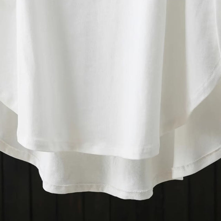 Buddha Stones Lässiges, lockeres Sommer-T-Shirt aus schlichter Baumwolle mit Rundhalsausschnitt für Damen - image 6