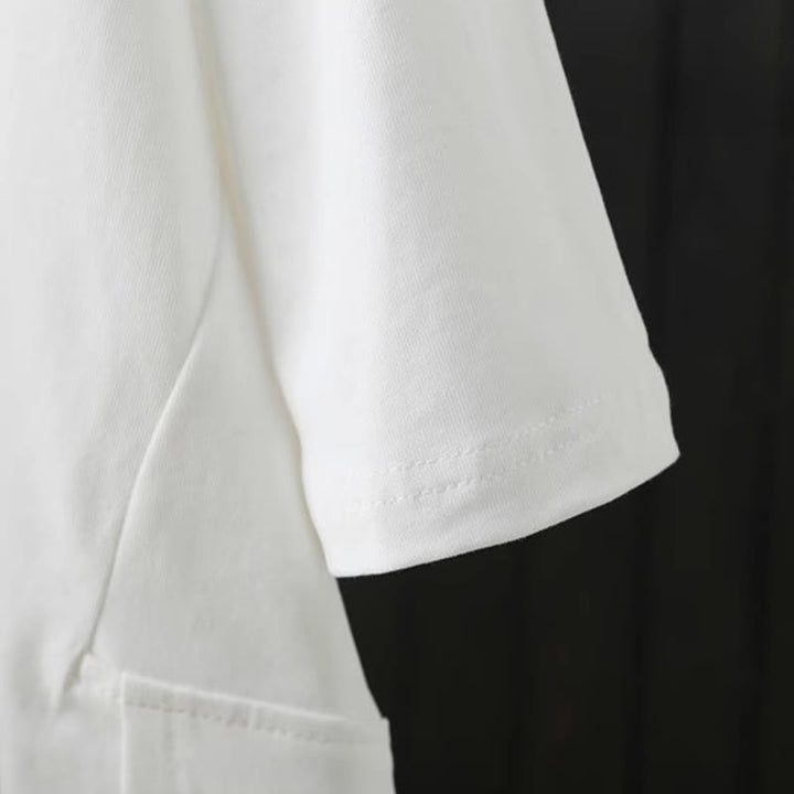 Buddha Stones Lässiges, lockeres Sommer-T-Shirt aus schlichter Baumwolle mit Rundhalsausschnitt für Damen - image 10