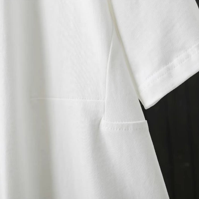 Buddha Stones Lässiges, lockeres Sommer-T-Shirt aus schlichter Baumwolle mit Rundhalsausschnitt für Damen - image 11