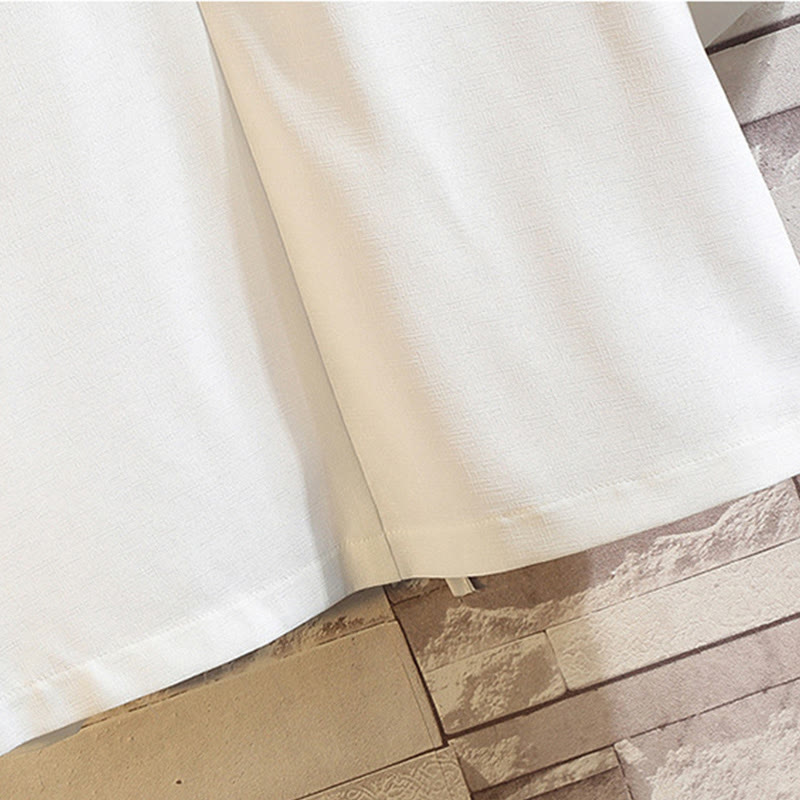 Buddha Stones -Stickerei, Drache, Phönix, Glücksbringer, Wolken, Wellen, Blätter, Kraniche, offene Vorderseite, Jacke, Herren-Kimono - image 31