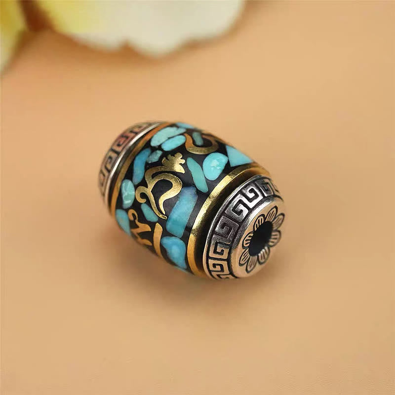 Buddha Stones Tibet Om Mani Padme Hum Dzi Perle Muster Schutz Drehbare Halskette Anhänger - image 8