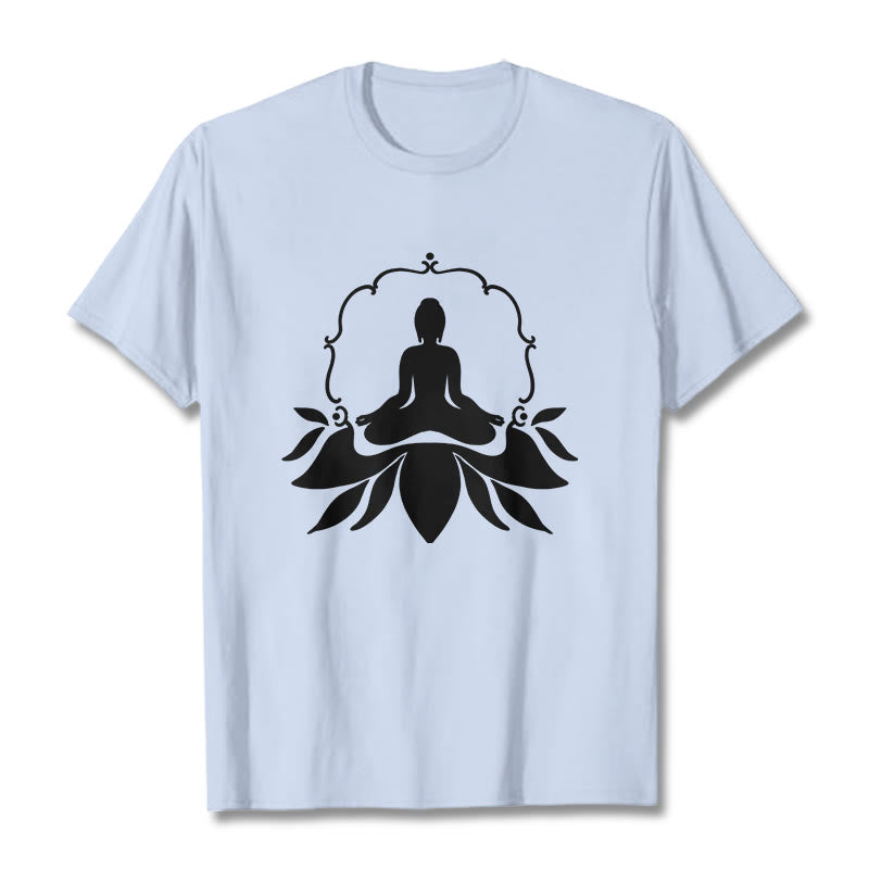 Buddha Stones Meditierender Buddha Sitzend auf Gras T-Shirt - HellCyan - 2XL - image 19