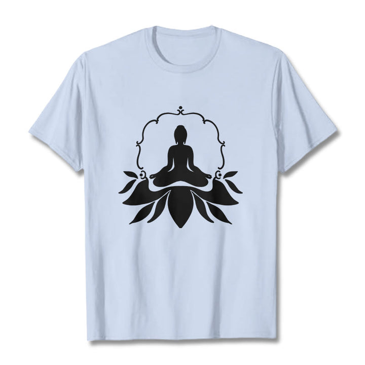 Buddha Stones Meditierender Buddha Sitzend auf Gras T-Shirt - HellCyan - 2XL - image 19