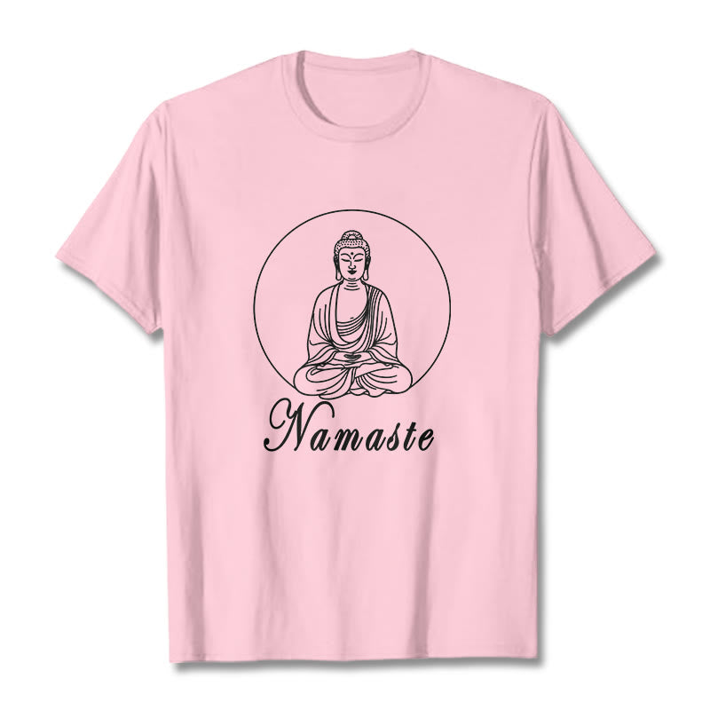 Buddha Stones NAMASTE Buddha Meditierendes T-Shirt - Hellrosa - 2XL - image 13