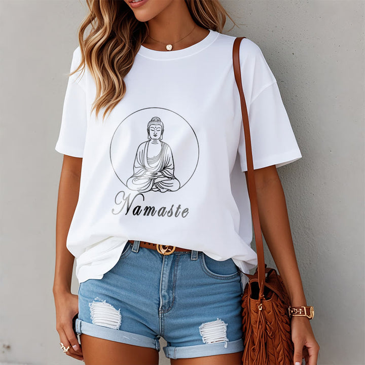 Buddha Stones NAMASTE Buddha Meditierendes T-Shirt - image 8
