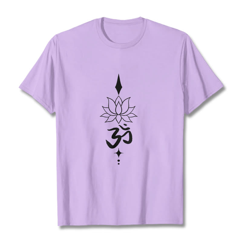 Buddha Stones Om Symbol Lotus T T-shirt - Pflaume - 2XL - image 17