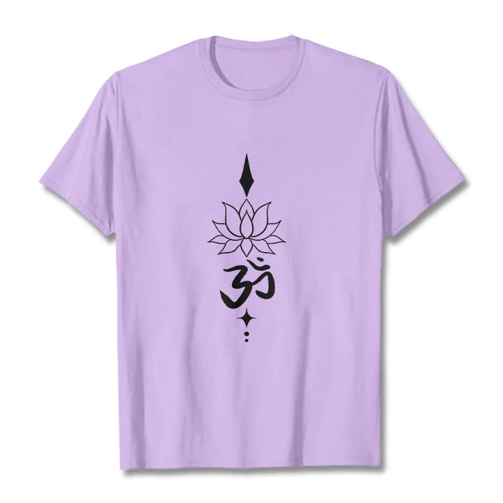 Buddha Stones Om Symbol Lotus T T-shirt - Pflaume - 2XL - image 17