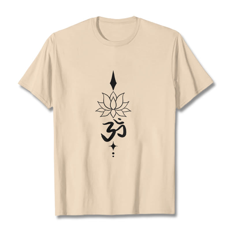 Buddha Stones Om Symbol Lotus T T-shirt - Bisque - 2XL - image 12