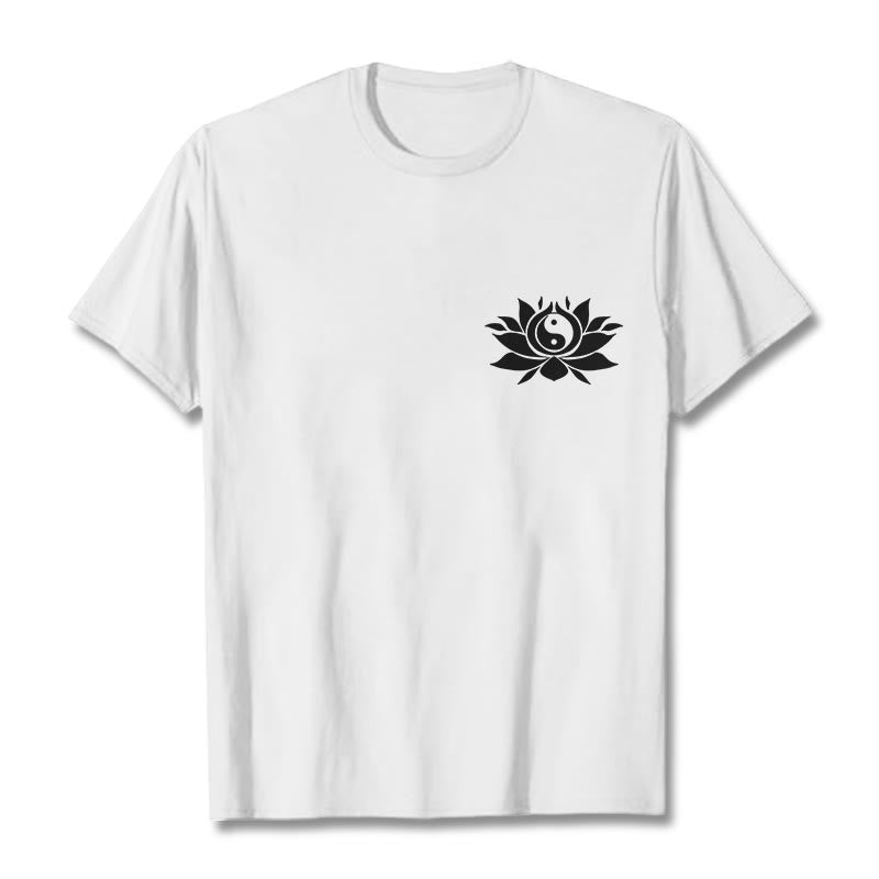 Buddha Stones Yin Yang Lotus Blume Design T T-shirt - Weiß - 2XL - image 8