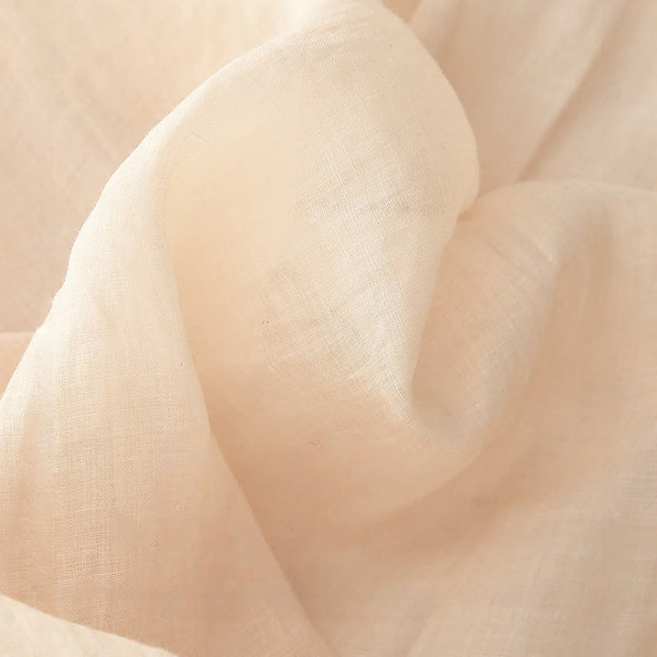 Langärmliges Midikleid aus Baumwolle und Leinen mit Buddha Stones -Stickerei und Knöpfen und Taschen - image 11