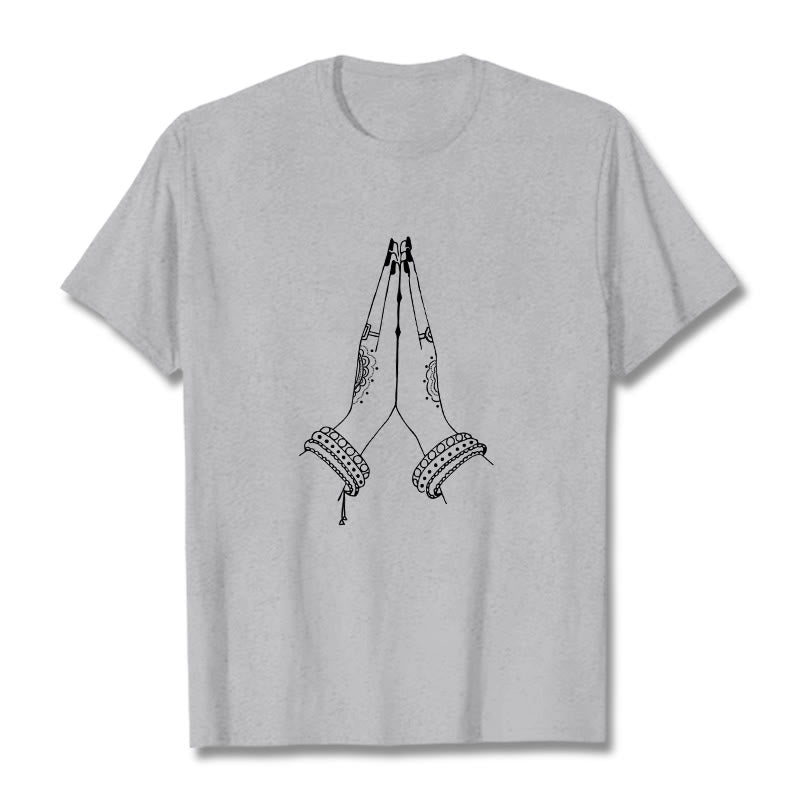 Buddha Stones setzen Hände zusammen Gebet Design T-Shirt - Hellgrau - 2XL - image 20