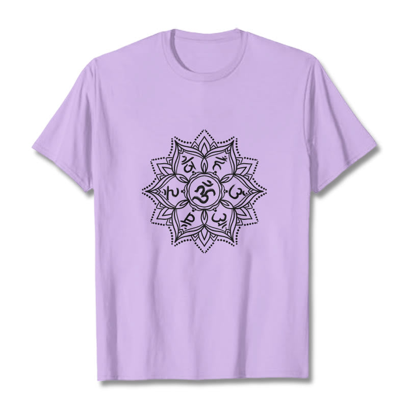 Buddha Stones Mandala Flower Om Mani Padme Hum Sanskrit Mantra T-Shirt - Pflaume - 2XL - image 17