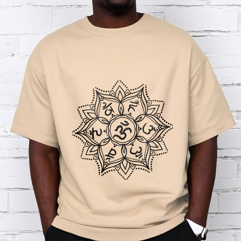 Buddha Stones Mandala Flower Om Mani Padme Hum Sanskrit Mantra T-Shirt - image 12