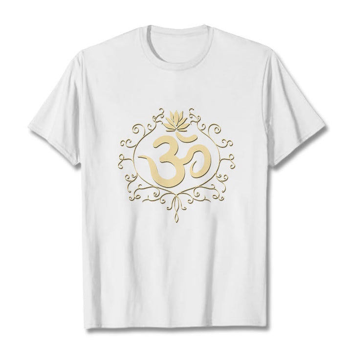 Buddha Stones Om Symbol Reben Lotus Blume T T-shirt - Weiß - 2XL - image 8